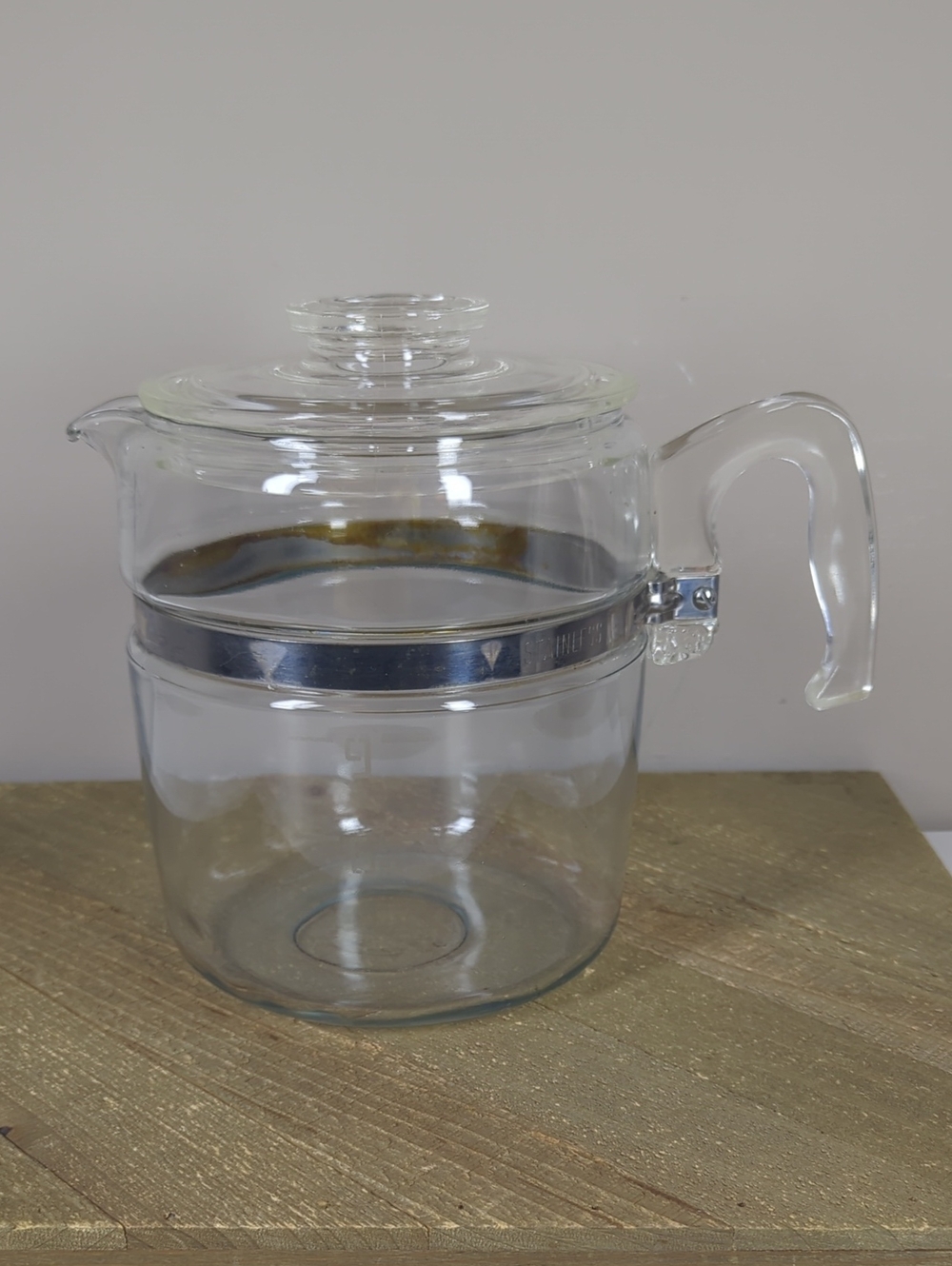 Pyrex Flameware 7759 Clear Glass Stovetop Coffee Percolator Body Only 9 Cups